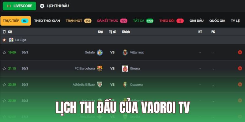Về chúng tôi có cung cấp lịch thi đấu chi tiết theo từng trận